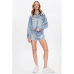 Fashion, accesorii si bijuterii - Femei - Imbracaminte femei - Pantaloni femei - Pantaloni scurti Guess Mom W3GD26 28 US Alb/Albastru deschis - Infinity.ro