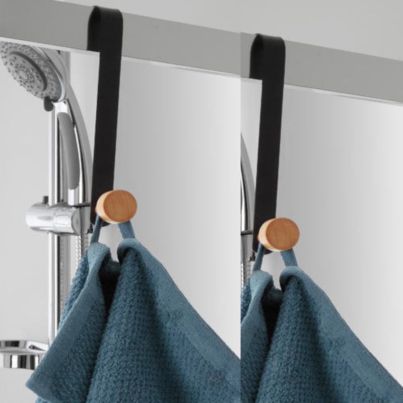 Casa si Gradina - Sanitare - Suporturi si accesorii baie - Suporturi baie - Cuier de calorifer, Feridras Haiti, 20cm, negru - Infinity.ro