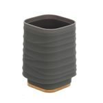 Casa si Gradina - Sanitare - Suporturi si accesorii baie - Accesorii baie - Pahar periute, Feridras Alabama, gri cenusiu - Infinity.ro