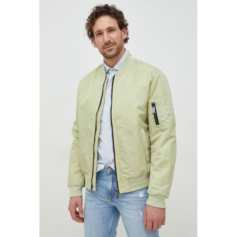 Fashion, accesorii si bijuterii - Barbati - Imbracaminte - Jachete si geci barbati - Geaca bomber Calvin Klein K10K109907 Verde deschis  L INTL - Infinity.ro