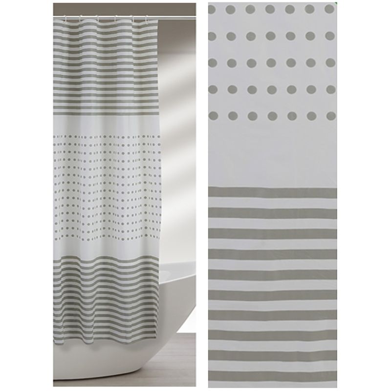 Casa si Gradina - Sanitare - Suporturi si accesorii baie - Accesorii baie - Perdea dus Feridras vinil, 240x200 cm, cu imprimeu bej - Infinity.ro