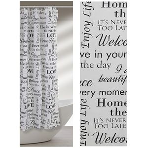 Perdea dus Feridras poliester, 180x200 cm, imprimeu texte