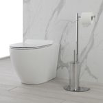 Casa si Gradina - Sanitare - Suporturi si accesorii baie - Accesorii baie - Suport vertical pentru hartie si perie wc, argintiu, h 76 cm - Infinity.ro