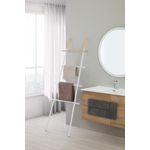 Casa si Gradina - Sanitare - Suporturi si accesorii baie - Accesorii baie - Suport vertical pentru prosoape tip scara, alb, otel si lemn, h 170 cm - Infinity.ro