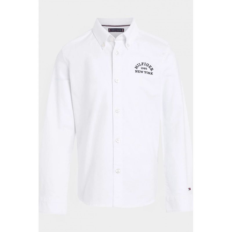 Fashion, accesorii si bijuterii - Copii - Imbracaminte copii - Bluze si camasi copii - Camasa copii Tommy Hilfiger KB0KB08516 128 CM Alb 8 ani - Infinity.ro