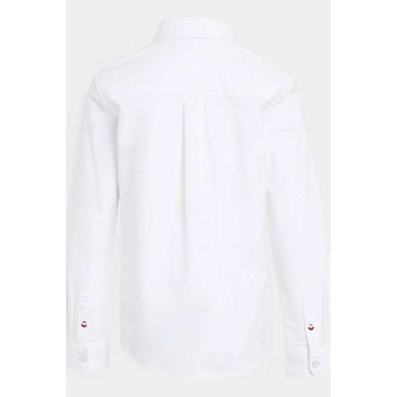 Fashion, accesorii si bijuterii - Copii - Imbracaminte copii - Bluze si camasi copii - Camasa copii Tommy Hilfiger KB0KB08516 128 CM Alb 8 ani - Infinity.ro