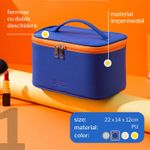 Ingrijire personala si Cosmetice - Machiaj - Portfarduri si genti cosmetice - Set 3 x genti organizare cosmetice pentru calatorie sau voiaj, 3 forme diferite, din PU, rezistente la apa, Albastre - Infinity.ro