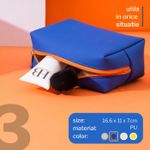 Ingrijire personala si Cosmetice - Machiaj - Portfarduri si genti cosmetice - Set 3 x genti organizare cosmetice pentru calatorie sau voiaj, 3 forme diferite, din PU, rezistente la apa, Albastre - Infinity.ro