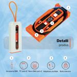 Laptop, Telefoane si Tablete - Telefoane mobile si accesorii - Accesorii Telefoane - Cabluri si adaptoare telefoane - Multiadaptor USB - Type-C la USB-A/Lightning/MicroUSB/OTG, 2 sloturi card/Nano SIM, utila calatorie, Gri/Portocalie - Infinity.ro