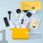 Ingrijire personala si Cosmetice - Machiaj - Portfarduri si genti cosmetice - Set 3 x genti organizare cosmetice pentru calatorie sau voiaj, 3 forme diferite, din PU, rezistente la apa, Galben - Infinity.ro