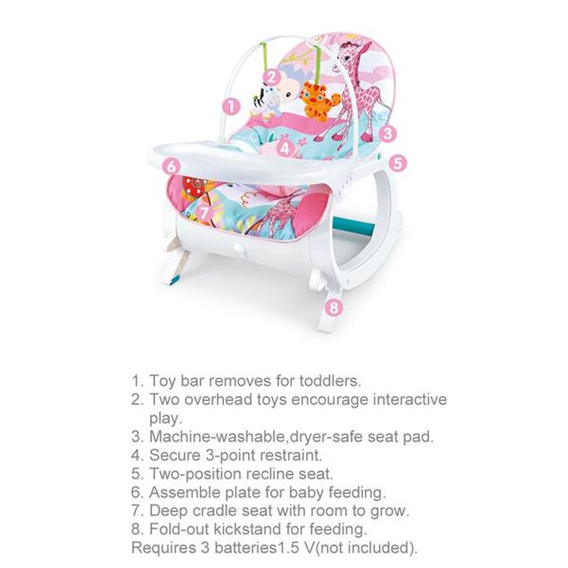 Casa si Gradina - Mobilier - Mobilier copii - Balansoare, leagane si hamace - Fotoliu Balansoar pentru copii Sweet Time, cu masuta - Infinity.ro