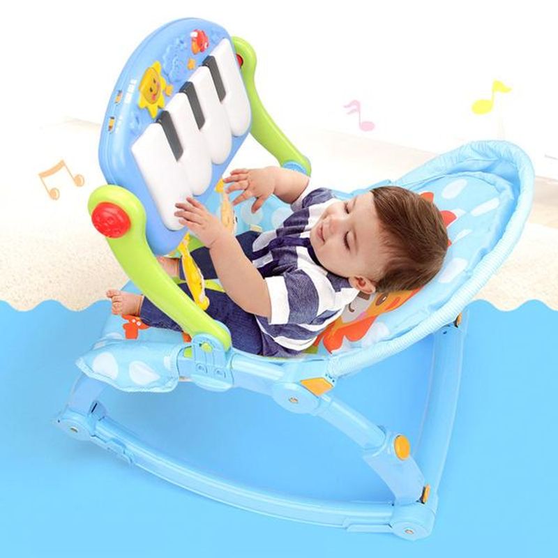 Jucarii, Copii si Bebe - Jucarii si jocuri - Jucarii de exterior - Balansoare copii - Fotoliu Balansoar multifunctional pentru copii, cu pian - Infinity.ro