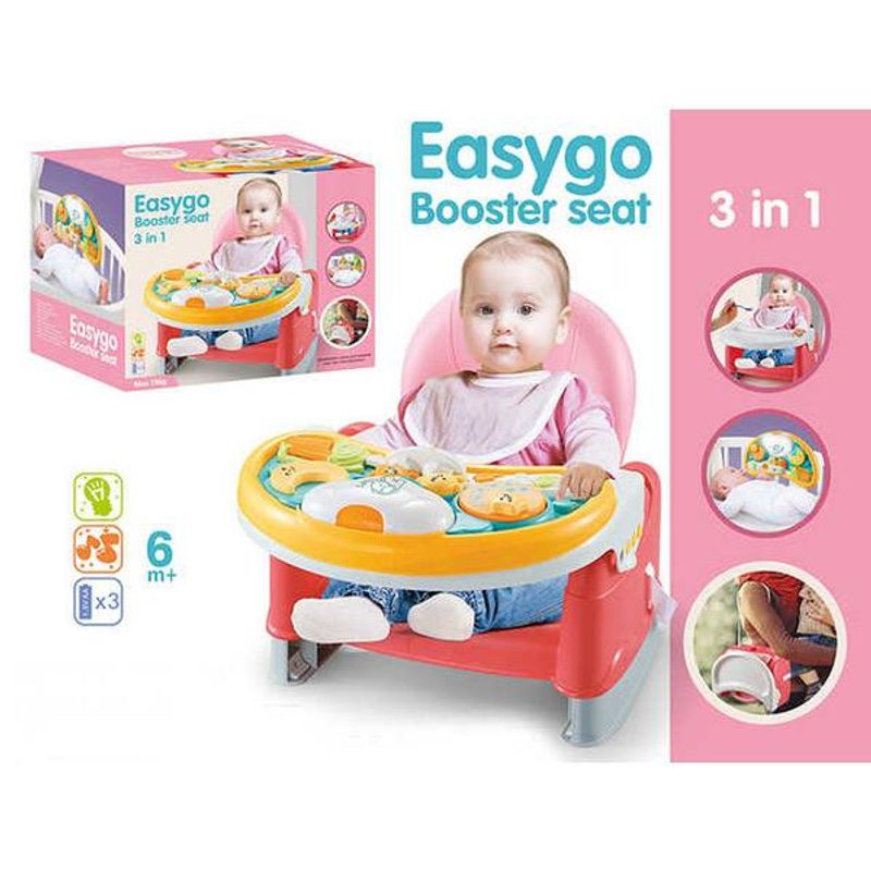 Jucarii, Copii si Bebe - Hrana si alaptare - Scaune de masa bebe - Inaltator de masa 3 in 1 Easygo Roz - Infinity.ro