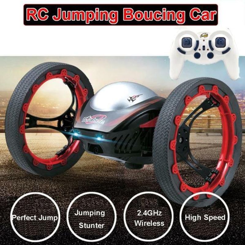 Jucarii, Copii si Bebe - Jucarii si jocuri - Vehicule si jucarii cu telecomanda - Masinute - Masinuta Bounce Car Jumping Stunter-rosie - Infinity.ro