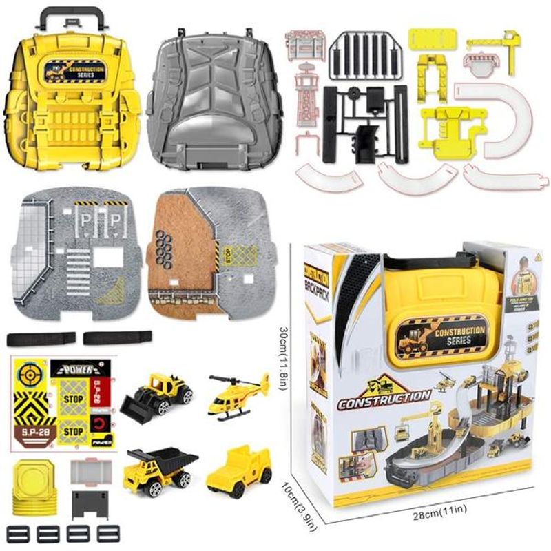 Jucarii, Copii si Bebe - Jucarii si jocuri - Seturi de constructie si cuburi - Seturi de constructie - Set de joaca santier de constructii in valiza galbena - Infinity.ro