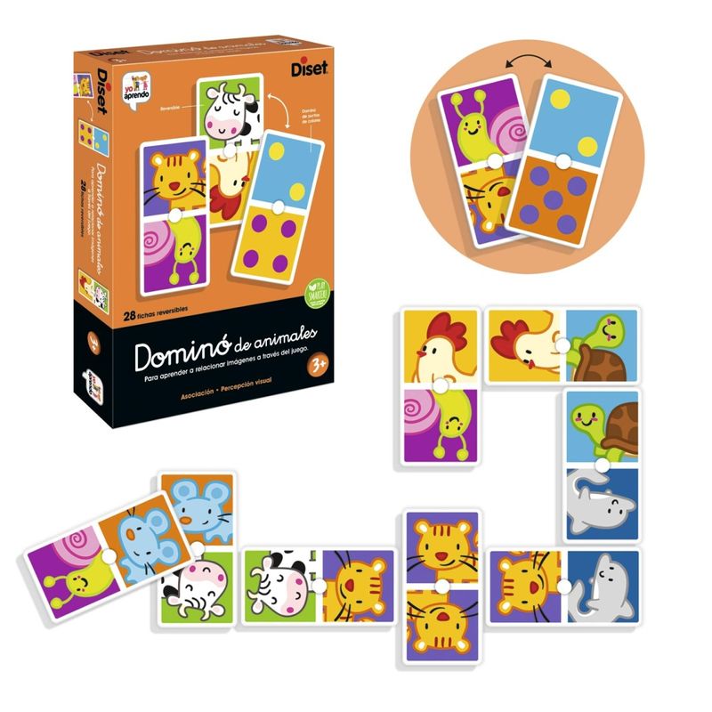 Jucarii, Copii si Bebe - Jucarii si jocuri - Jocuri si puzzle - Jocuri de societate - Domino pentru Copii cu Animale, 28 de piese reversibile, +3ani - Infinity.ro