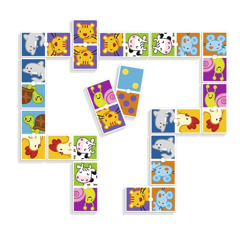 Jucarii, Copii si Bebe - Jucarii si jocuri - Jocuri si puzzle - Jocuri de societate - Domino pentru Copii cu Animale, 28 de piese reversibile, +3ani - Infinity.ro