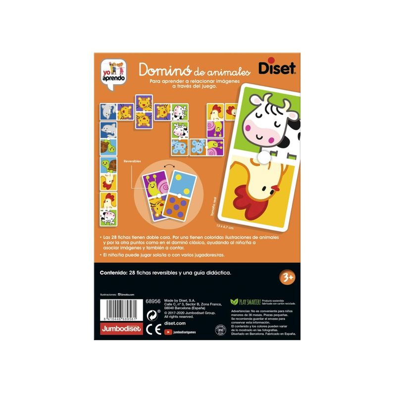 Jucarii, Copii si Bebe - Jucarii si jocuri - Jocuri si puzzle - Jocuri de societate - Domino pentru Copii cu Animale, 28 de piese reversibile, +3ani - Infinity.ro