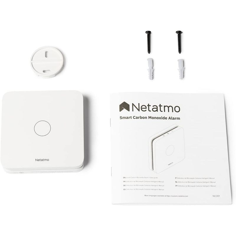 Casa si Gradina - Electrice - Smart Home - Centrale si module smart home - Detector Inteligent de Monoxid de Carbon Netatmo, NCO-IT, Wi-Fi, 85 db de alarma, certificari En 50291, Alb - Infinity.ro