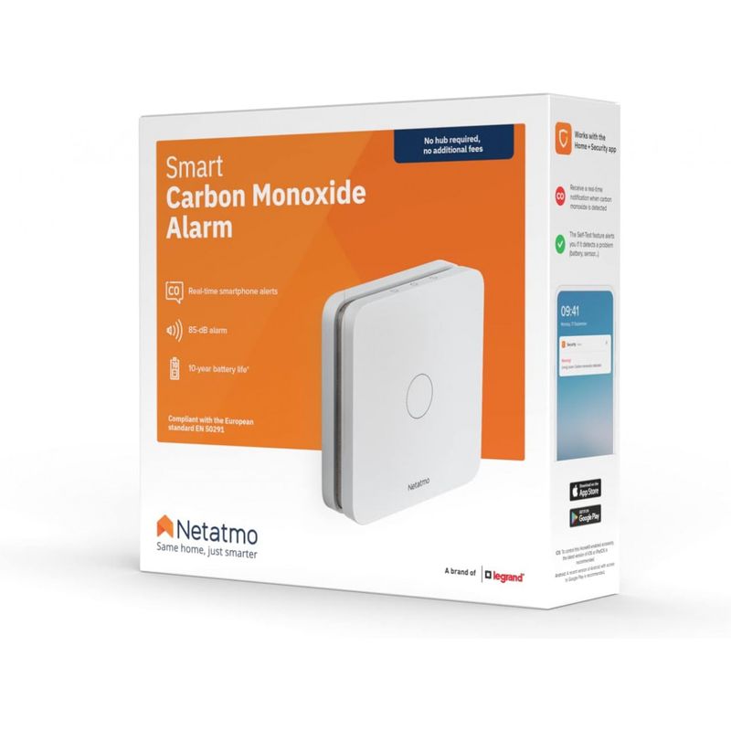 Casa si Gradina - Electrice - Smart Home - Centrale si module smart home - Detector Inteligent de Monoxid de Carbon Netatmo, NCO-IT, Wi-Fi, 85 db de alarma, certificari En 50291, Alb - Infinity.ro
