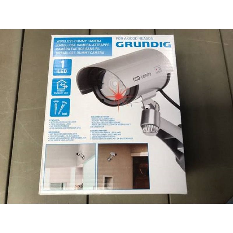 Casa si Gradina - Electrice - Smart Home - Camere de supraveghere - Camera Falsa de Supraveghere cu LED IR Rosu Grundig uz interior si exterior Gri - Infinity.ro