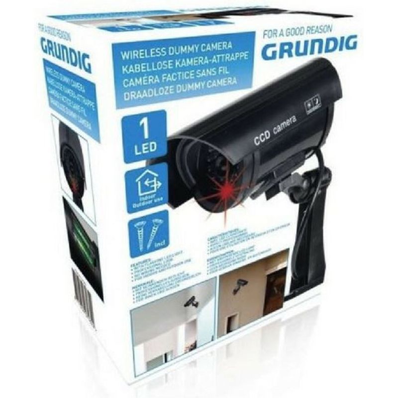 Casa si Gradina - Electrice - Smart Home - Camere de supraveghere - Camera Falsa de Supraveghere cu LED IR Rosu Grundig uz interior si exterior Negru - Infinity.ro