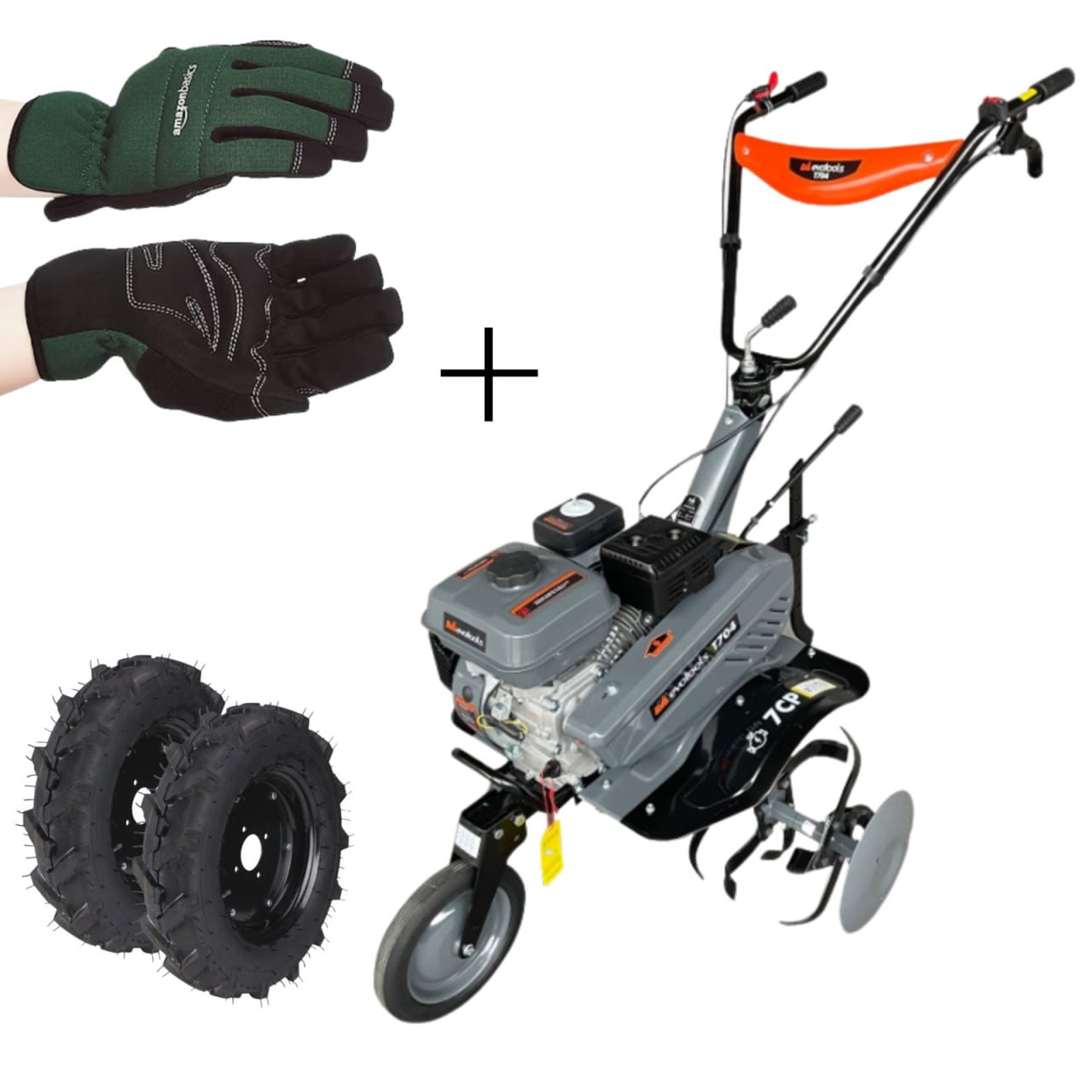 Motosapa T704 cu Roti de Transport EvoTools PLUS + manusi Beldeny