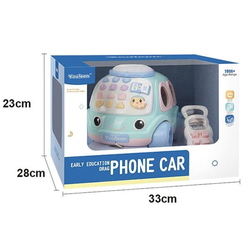 Jucarii, Copii si Bebe - Jucarii si jocuri - Vehicule si jucarii cu telecomanda - Masinute - Masinuta educativa cu telefon, forme, toba pentru bebe - Infinity.ro