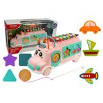 Jucarii, Copii si Bebe - Jucarii si jocuri - Jucarii bebelusi - Jucarii interactive bebelusi - Masinuta Interactiva cu Xilofon si Forme de Sortat-roz - Infinity.ro