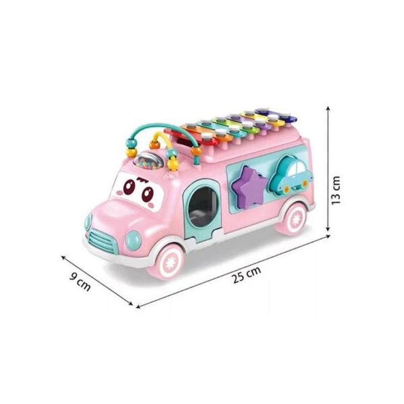 Jucarii, Copii si Bebe - Jucarii si jocuri - Jucarii bebelusi - Jucarii interactive bebelusi - Masinuta Interactiva cu Xilofon si Forme de Sortat-roz - Infinity.ro