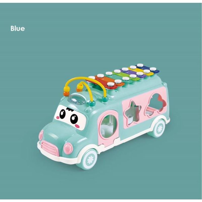 Jucarii, Copii si Bebe - Jucarii si jocuri - Jucarii bebelusi - Jucarii interactive bebelusi - Masinuta Interactiva cu Xilofon si Forme de Sortat-bleu - Infinity.ro