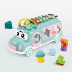 Jucarii, Copii si Bebe - Jucarii si jocuri - Jucarii bebelusi - Jucarii interactive bebelusi - Masinuta Interactiva cu Xilofon si Forme de Sortat-bleu - Infinity.ro