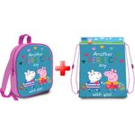 Fashion, accesorii si bijuterii - Copii - Accesorii copii - Genti si rucsacuri copii - Set Rucsac si sac de gimnastica pentru scoala si gradinita Peppa Pig, 2 piese, Multicolor - Infinity.ro