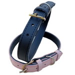 Petshop - Accesorii petshop - Zgarzi, lese si hamuri - Zgarzi - Set 2 zgarzi piele naturala roz si negru 60 x 2.5 cm, circumferinta 37-48 cm - Infinity.ro