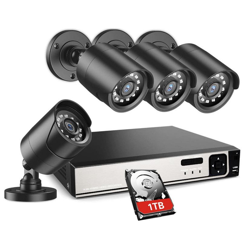 Laptop, Telefoane si Tablete - Wearables si gadgeturi - Gadgeturi - Dispozitive spionaj - Kit supraveghere video interior si exterior 4 canale ,5 MP, 4 camere, vizionare in timp real pe aplicatie, 1TB Hard - Infinity.ro