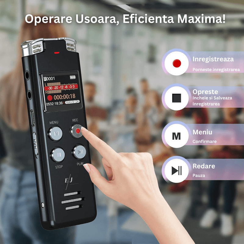 TV, Audio-Video si Foto - Portabile audio - Reportofoane - Reportofon digital cu activare vocala, L357, 16 GB, autonomie 10 ore, redare 35 ore, MP3, anulare a zgomotului - Infinity.ro