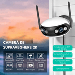Casa si Gradina - Electrice - Smart Home - Camere de supraveghere - Camera de supraveghere dubla, F2, 4MP, 2K Ultra HD, WiFi + PoE, 5X zoom, comunicare bidirectionala, IP66, senzor miscare - Infinity.ro