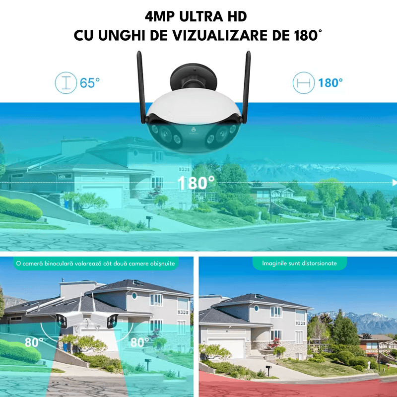 Casa si Gradina - Electrice - Smart Home - Camere de supraveghere - Camera de supraveghere dubla, F2, 4MP, 2K Ultra HD, WiFi + PoE, 5X zoom, comunicare bidirectionala, IP66, senzor miscare - Infinity.ro