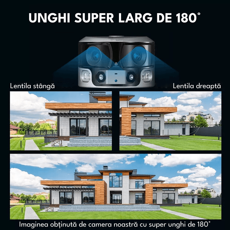 Casa si Gradina - Electrice - Smart Home - Camere de supraveghere - Camera de supraveghere cu incarcare solara, WIFI, 4K, 8MP, detectie umana AI, senzor miscare, viziune nocturna, microfon - Infinity.ro