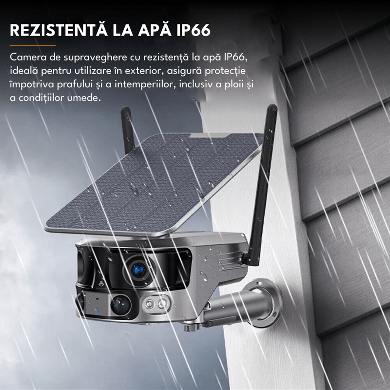 Casa si Gradina - Electrice - Smart Home - Camere de supraveghere - Camera de supraveghere cu incarcare solara, WIFI, 4K, 8MP, detectie umana AI, senzor miscare, viziune nocturna, microfon - Infinity.ro