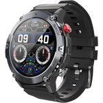 Laptop, Telefoane si Tablete - Wearables si gadgeturi - Wearables - Smartwatch-uri - Ceas Smartwatch Sport C21 Axeloni®, 1.32 inch, apel bluetooth, IP68, carcasa metalica, difuzor, notificari mesaje, Negru - Infinity.ro