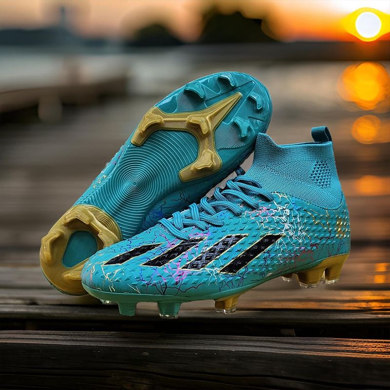 Sport si Outdoor - Echipament Sportiv - Incaltaminte sport - Pantofi sport - Ghete de fotbal Sky Wing, 9701 cu glezniera, crampoane , verde 32 - Infinity.ro