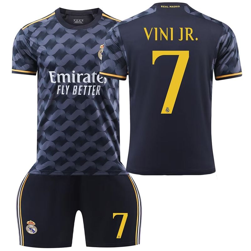 Sport si Outdoor - Echipament Sportiv - Echipamente sport copii - Echipamente complete copii - Echipament sportiv copii Real Madrid Vini Jr negru 100-110 CM - Infinity.ro
