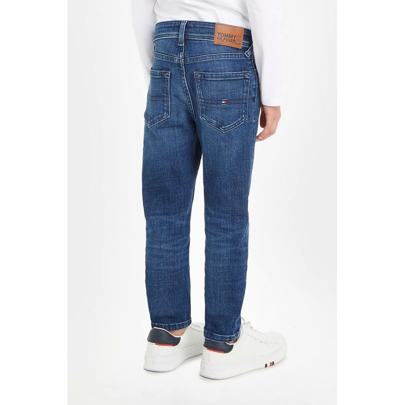 Fashion, accesorii si bijuterii - Copii - Imbracaminte copii - Pantaloni copii - Blugi Tommy Hilfiger slim fit KB0KB08459 Albastru  164 CM 14 ani - Infinity.ro