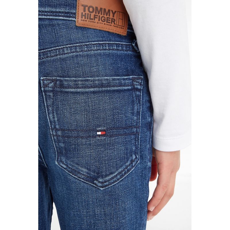 Fashion, accesorii si bijuterii - Copii - Imbracaminte copii - Pantaloni copii - Blugi Tommy Hilfiger slim fit KB0KB08459 Albastru  164 CM 14 ani - Infinity.ro