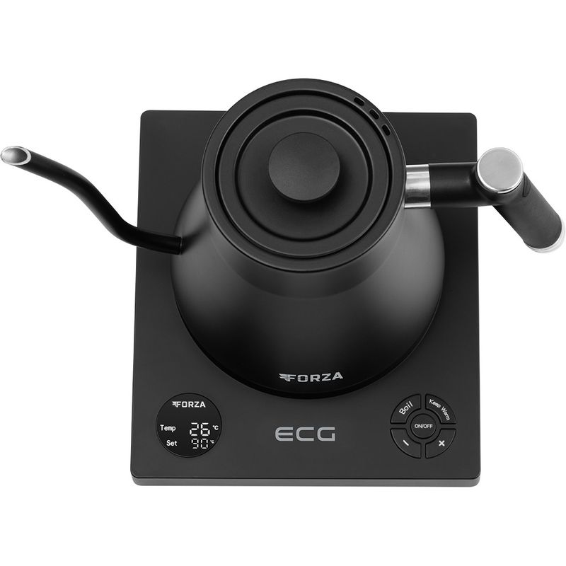 Electronice si Electrocasnice - Electrocasnice bucatarie - Preparare bauturi - Fierbatoare de apa - Fierbator electric ECG Forza 8000 Pour over Nero, 1200 W, 1 litru, otel inoxidabil, negru mat - Infinity.ro