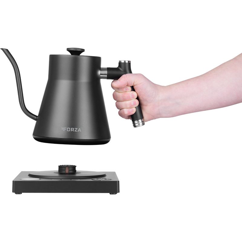 Electronice si Electrocasnice - Electrocasnice bucatarie - Preparare bauturi - Fierbatoare de apa - Fierbator electric ECG Forza 8000 Pour over Nero, 1200 W, 1 litru, otel inoxidabil, negru mat - Infinity.ro