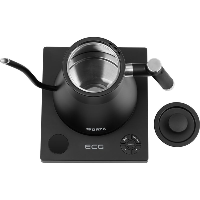 Electronice si Electrocasnice - Electrocasnice bucatarie - Preparare bauturi - Fierbatoare de apa - Fierbator electric ECG Forza 8000 Pour over Nero, 1200 W, 1 litru, otel inoxidabil, negru mat - Infinity.ro