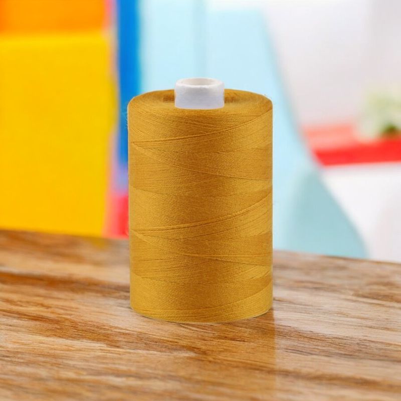 Casa si Gradina - Decoratiuni - DIY - Articole mercerie - Ata universala poliester pentru cusut, 1000 m, Galben mustar - Infinity.ro