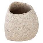 Casa si Gradina - Sanitare - Suporturi si accesorii baie - Accesorii baie - Pahar periute Feridras Stone, poliresina, bej - Infinity.ro